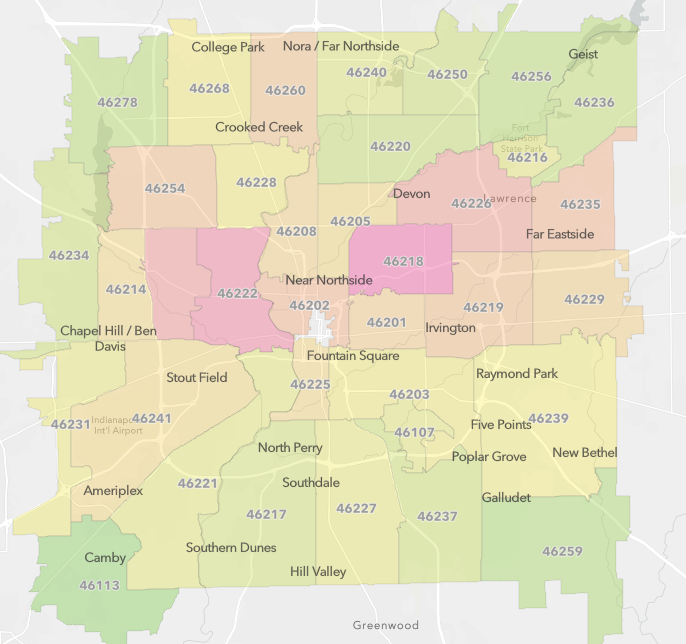 Indianapolis Township Map By Zip Code Coronavirus Data Hub - Savi